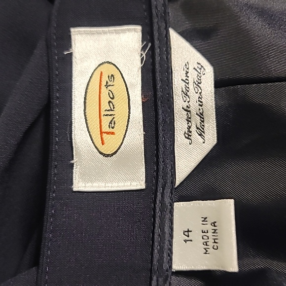 Vtg Talbots Trouser Pants Womens Sz 14 Black Straight Wide-Leg Lining Office - Picture 7 of 9